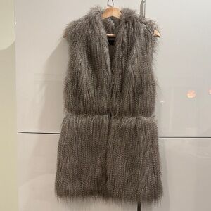 Fuzzy Gray Sleeveless Vest